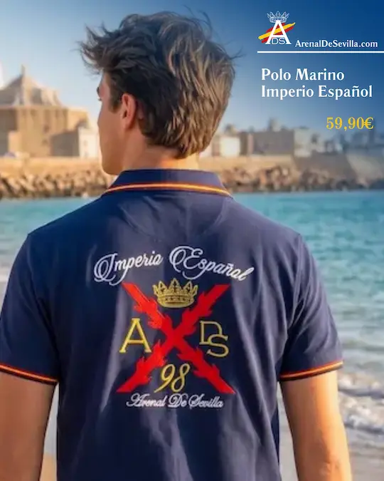 Polo Imperio Espa&ntilde;ol Cruz de Borgo&ntilde;a Bordada